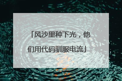 风沙里种下光，他们用代码驯服电流