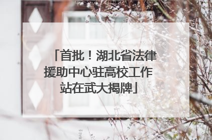 首批！湖北省法律援助中心驻高校工作站在武大揭牌