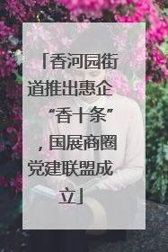 香河园街道推出惠企“香十条”，国展商圈党建联盟成立