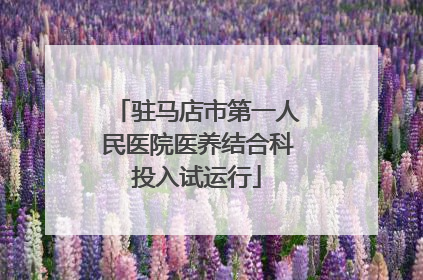 驻马店市第一人民医院医养结合科投入试运行