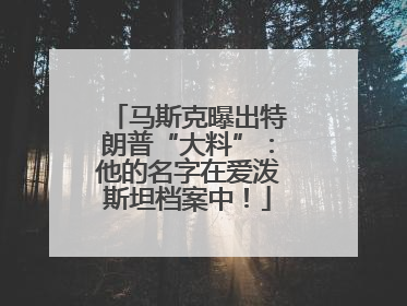马斯克曝出特朗普“大料”：他的名字在爱泼斯坦档案中！