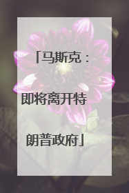 马斯克：即将离开特朗普政府