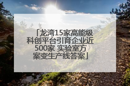 龙湾15家高能级科创平台引育企业近500家 实验室方案变生产线答案