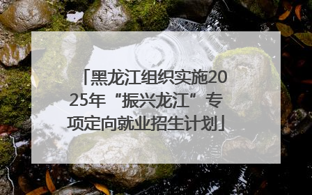 黑龙江组织实施2025年“振兴龙江”专项定向就业招生计划