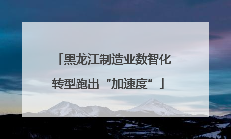 黑龙江制造业数智化转型跑出“加速度”