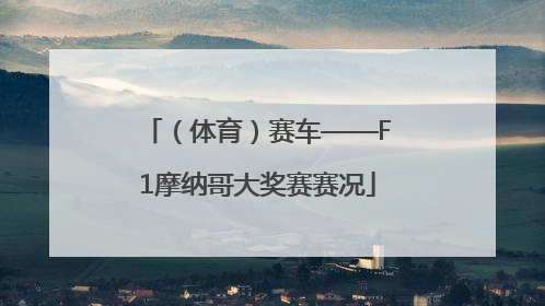（体育）赛车——F1摩纳哥大奖赛赛况
