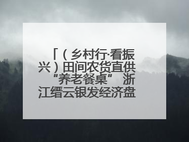 （乡村行·看振兴）田间农货直供“养老餐桌” 浙江缙云银发经济盘活山区资源