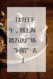 17日下午，到上海路万达广场“问招”去