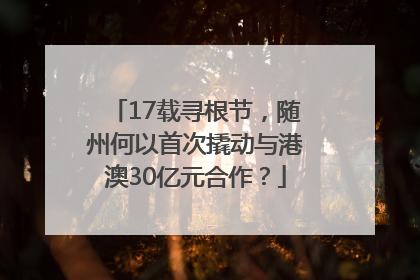 17载寻根节，随州何以首次撬动与港澳30亿元合作？