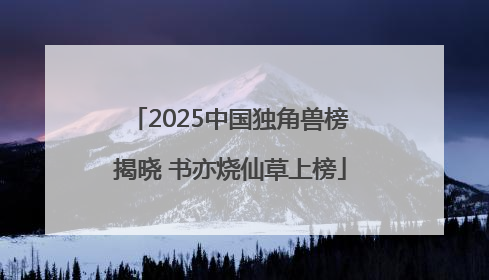 2025中国独角兽榜揭晓 书亦烧仙草上榜