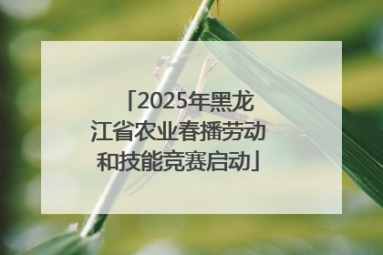 2025年黑龙江省农业春播劳动和技能竞赛启动