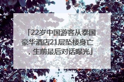 22岁中国游客从泰国豪华酒店21层坠楼身亡，生前最后对话曝光