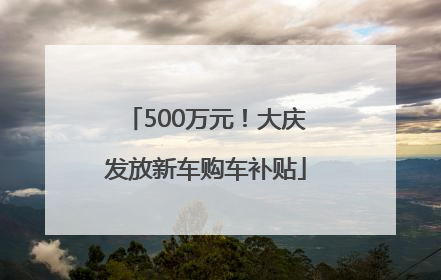 500万元！大庆发放新车购车补贴