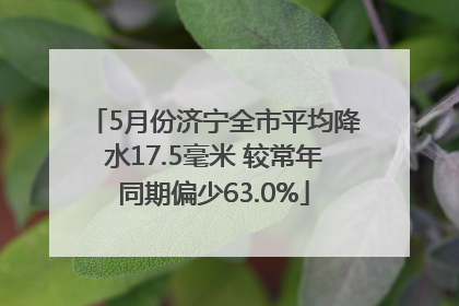 5月份济宁全市平均降水17.5毫米 较常年同期偏少63.0%