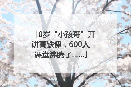 8岁“小孩哥”开讲高铁课，600人课堂沸腾了……